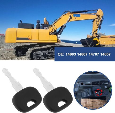 eMagTech 5pcs 14MST Ignition Switch Keys 14603 14607 14707 14657 Compatible with JCB Compatible with Manitou Compatible with Skytrak Compatible with New Holland Compatible with Volvo Excavator, Black in Saudi Arabia