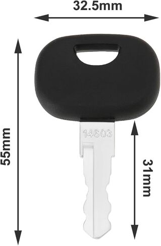 eMagTech 5pcs 14MST Ignition Switch Keys 14603 14607 14707 14657 Compatible with JCB Compatible with Manitou Compatible with Skytrak Compatible with New Holland Compatible with Volvo Excavator, Black in Saudi Arabia