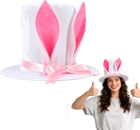 Elegant Bunny Ear Top Hat for Women, Easter Hat Adorable Rabbit Ears Easter Costume Accessory for Festive Celebrations in Saudi Arabia