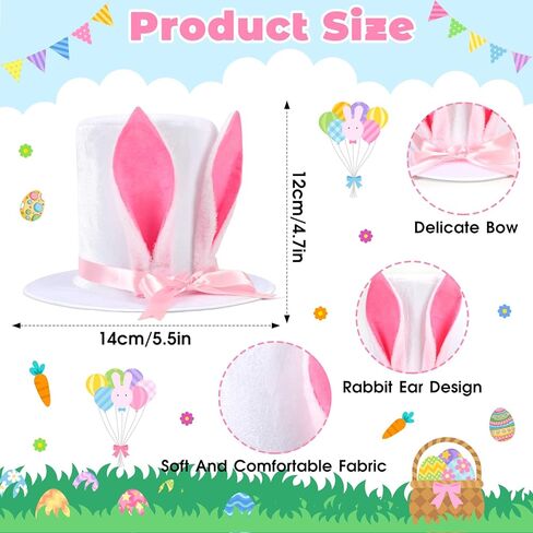 Elegant Bunny Ear Top Hat for Women, Easter Hat Adorable Rabbit Ears Easter Costume Accessory for Festive Celebrations in Saudi Arabia