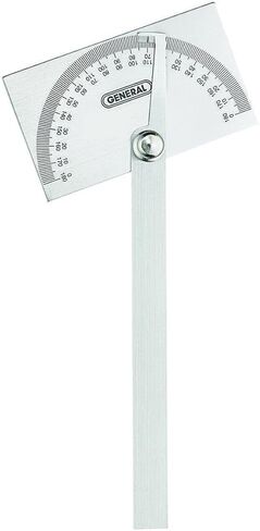 General Tools 29 Plastic Protractor and Angle Finder, Outside, Inside, Sloped Angles, 0° to 180° , Yellow in Kuwait