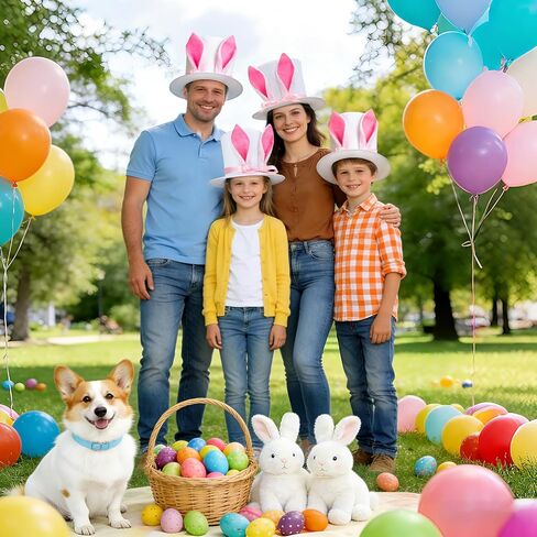 Elegant Bunny Ear Top Hat for Women, Easter Hat Adorable Rabbit Ears Easter Costume Accessory for Festive Celebrations in Saudi Arabia