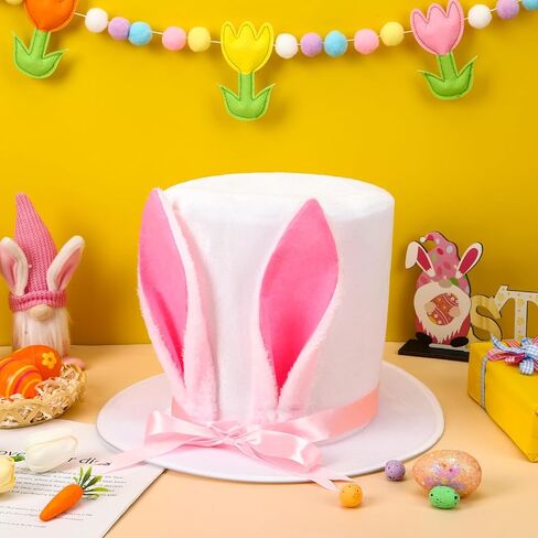 Elegant Bunny Ear Top Hat for Women, Easter Hat Adorable Rabbit Ears Easter Costume Accessory for Festive Celebrations in Saudi Arabia