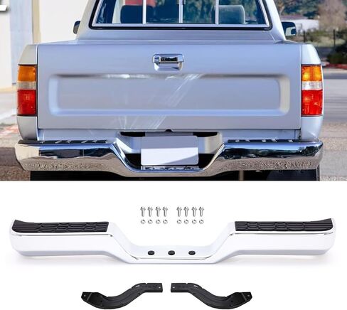 Rear Step Bumper Steel Bumper Assembly Compatible with 1989 1990 1991 1992 1993 1994 1995 Toyota Pickup Truck, Chrome in Kuwait