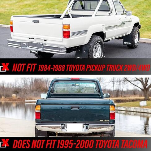 Rear Step Bumper Steel Bumper Assembly Compatible with 1989 1990 1991 1992 1993 1994 1995 Toyota Pickup Truck, Chrome in Kuwait