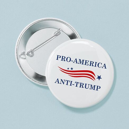 CafePress Pro America Anti Trump 2.25 زر 2.25 بوصة زر دائري بظهر خلفي in Kuwait