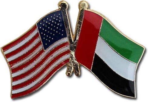 USA American & United Arab Emirates Country Flag Bike Hat Cap lapel Pin in Saudi Arabia