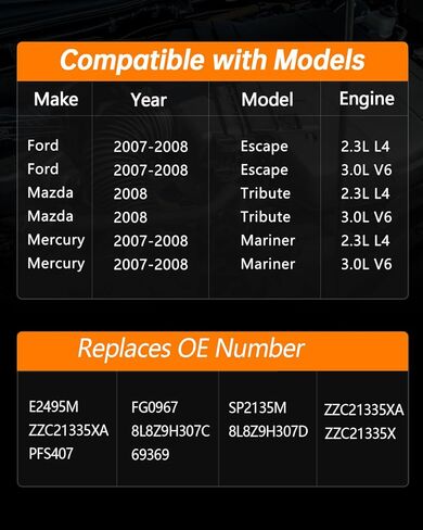 OKLPF Eletric Fuel Pump Assembly Compatible with 2007-2008 Ford Escape Mercury Mariner 2.3L L4 3.0L V6,2008 Mazda Tribute2.3L L4 3.0L V6，Replaces E2495M SP2135M in Kuwait