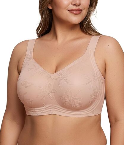 حمالات صدر مقاس كبير 2026 للنساء حمالة صدر منقوشة بالزهور بدون خياطة ناعمة داعمة للهلام حمالة صدر لاسلكية تي شيرت براليت in Kuwait