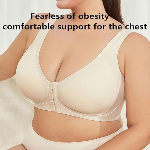 Front Closure - Seamless Comfy Cross Back Shaping Bra Wireless Support in Saudi Arabia