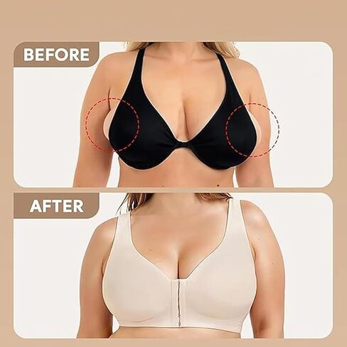 Front Closure - Seamless Comfy Cross Back Shaping Bra Wireless Support in Saudi Arabia