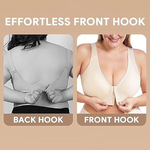 Front Closure - Seamless Comfy Cross Back Shaping Bra Wireless Support in Saudi Arabia