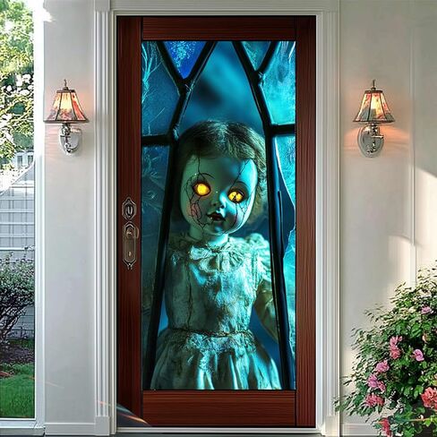 Gothic Rainbow Skull Angel Privacy Window Film Stained Glass Decorative Cling for Glass Doors and Windows Colorful Halloween PVC Panel 17.7x39.3 Inch Indoor Home Office Decor in Saudi Arabia