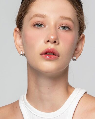 Silver Double CZ Huggie Hoop Earrings for One Hole Dainty Hypoallergenic Earrings for Women Exquisite Zircon-Embedded Fashion Jewelry in Saudi Arabia