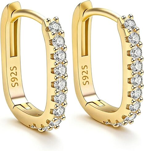 A Simple 925 Sterling Silver Hoop Earrings, Delicate Cubic Zirconia Earrings, Lightweight And Hypoallergenic, Fashion Jewelry Gifts, Women's Daily Wear, Best Gift For Your Wife Or Friends in Saudi Arabia