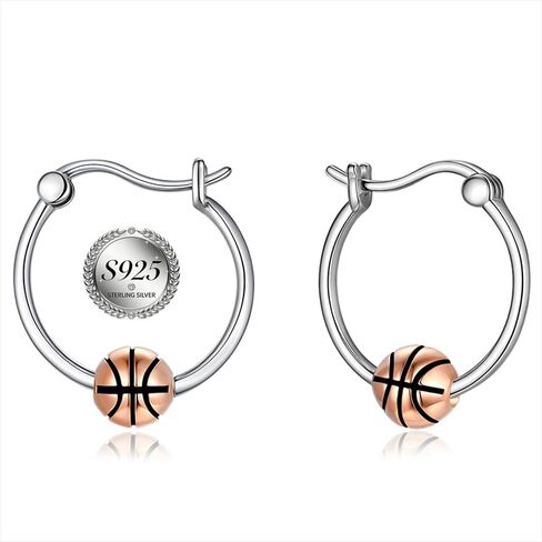 Soccer Golf Basketball Football Tennis Baseball Volleyball Earrings for Women Sterling Silver Hoop Earrings Sports Jewelry Gifts in Saudi Arabia