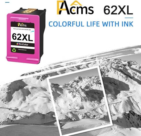 62XL Color Ink Cartridge Replacement for HP Ink 62 XL 62 Ink Work with HP Envy 7640 7645 5660 5540 5640 OfficeJet 5740 8040 OfficeJet 250 200 (1 Pack) in Kuwait
