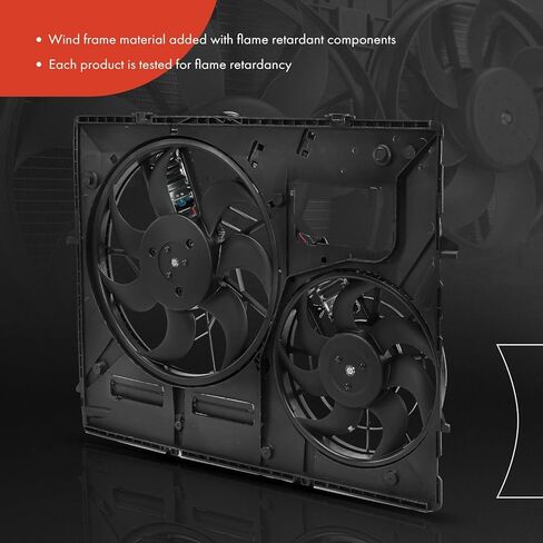 A-Premium Engine Radiator Cooling Fan Assembly Compatible with Select Audi & Volkswagen Models - Q7 2011-2015, Touareg 2004-2010 - Replace# 0130303922, 7L0121203H in Saudi Arabia