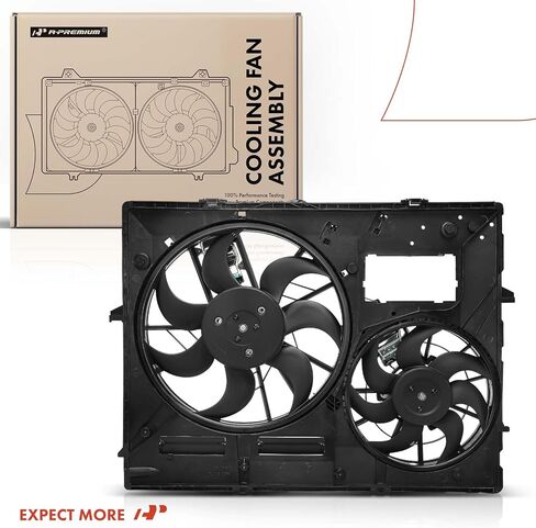 A-Premium Engine Radiator Cooling Fan Assembly Compatible with Select Audi & Volkswagen Models - Q7 2011-2015, Touareg 2004-2010 - Replace# 0130303922, 7L0121203H in Saudi Arabia