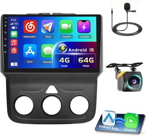 8-Core 4+64G Android 13 Car Stereo for Dodge Ram 1500 2500 3500 2013-2019 Upgrade Radio, 9'' HD Touch Screen with Wireless CarPlay & Android Auto, AHD Backup Camera, Mirror Link, GPS Navi in Kuwait