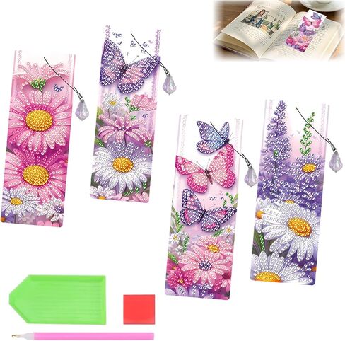 ACSAUMMY 4pcs القط الماس اللوحة المرجعية، 5D DIY الحيوانات تصميم الماس الفن الإشارات المرجعية مع شرابات كريستال مطرز الماس مجموعات الفن للكبار الحرف قراءة النساء المبتدئين هدية عيد ميلاد التخرج in Kuwait