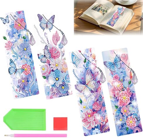 ACSAUMMY 4pcs القط الماس اللوحة المرجعية، 5D DIY الحيوانات تصميم الماس الفن الإشارات المرجعية مع شرابات كريستال مطرز الماس مجموعات الفن للكبار الحرف قراءة النساء المبتدئين هدية عيد ميلاد التخرج in Kuwait