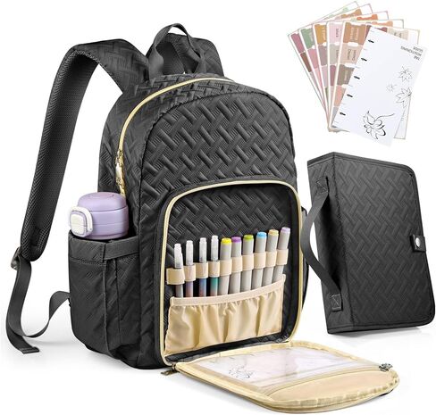 حقائب الكتاب المقدس للنساء من FOREGOER، حافظة غطاء الكتاب المقدس، حقيبة ظهر كبيرة للكتاب المقدس، ملحقات الكتاب المقدس، هدية مسيحية (أسود) in Kuwait