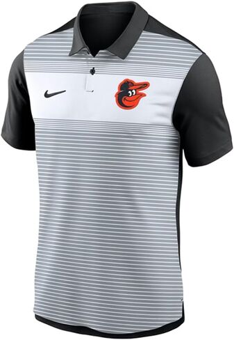 Nike Men's MLB Striped Vapor Polo (US, Alpha, XX-Large, Regular, Regular, White/Black/Gray, Baltimore Orioles) in Saudi Arabia