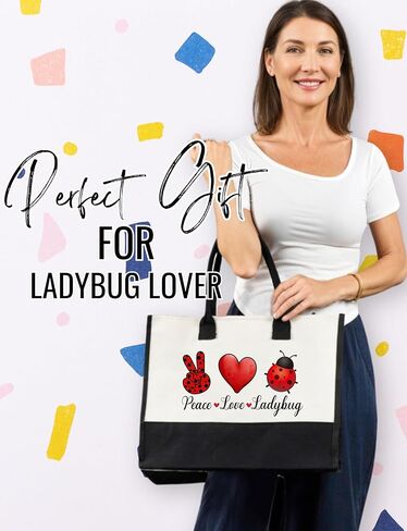 حقيبة حمل قماشية من InnoBeta Ladybug Gifts - Peace Love Ladybug in Saudi Arabia