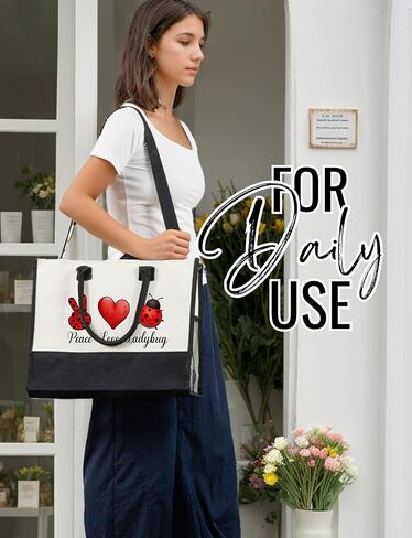 حقيبة حمل قماشية من InnoBeta Ladybug Gifts - Peace Love Ladybug in Saudi Arabia