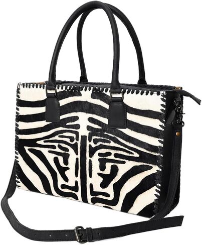 American Darling Tote Bag - Western Hair-On Cowhide & Genuine Leather Handbag with Braided Detailing and YKK Zipper in Saudi Arabia