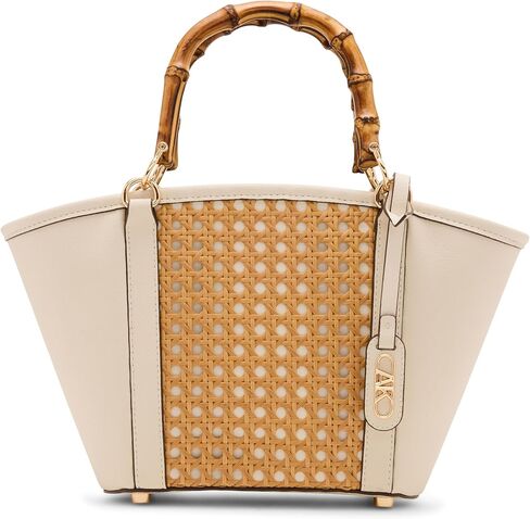 حقيبة يد نسائية من Anne Klein بمقبض من الخيزران مع حزام قابل للفصل، طبيعية/برشمان in Kuwait