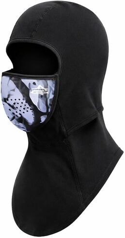 Magnetic Buckle Balaclava Ski Mask Breathable Windproof Face Cover with Mesh Airflow, Headphone Cable Port in Saudi Arabia