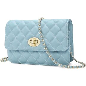 حقائب كروس مبطنة من الجلد الطبيعي من FOXLOVER للنساء، محفظة صغيرة بغطاء للكتف مع حزام سلسلة in Kuwait