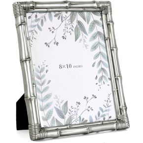 إطار صورة من الخيزران مقاس 5 × 7، إطار صورة من الراتنج مع إطار ديكور ريفي من الزجاج المقسى لعرض الطاولة أو خيار عرض الحائط، مثالي لغرفة المعيشة والممر وديكور المنزل بجانب السرير، ذهبي in Kuwait