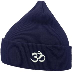 Beanies Hats Men Women Aum Om Ohm India Embroidered Unisex Daily Beanie Knit Hats for Winter in Kuwait