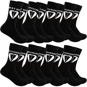8 Pairs Groomsmen Socks Groom Best Man Black Cotton Novelty Socks for Wedding Proposal Gifts in Saudi Arabia