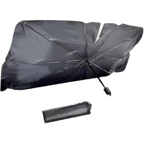 MLY Windshield Sun Shade Umbrella, Car Sun Shade Windshield with Heat-Blocking Layer, 55" X 31" Foldable Front Windshield Sun Shade for Auto Front Windshield (Silver #Opening Design) in Kuwait