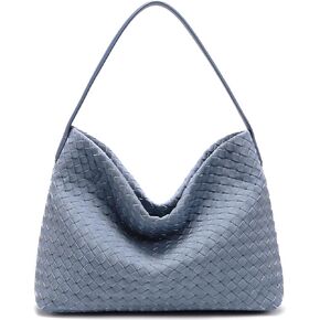 حقيبة يد منسوجة من الجلد السويدي للنساء: محفظة وجيوب من الجلد النباتي المنسوج يدويًا للأناقة والسفر - حزام قابل للتعديل يناسب جهاز iPad مقاس 11 بوصة in Kuwait