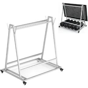 AIWFL Floor Mat Wash Rack and Mat Transporter, Floor Mat Cart with Wheels 42" L x 28" W x 40" H, Galvanized Steel Floor Mats Storage Rack for Kitchen, Industrial, Pool, Drainage and Commercial Mats in Kuwait