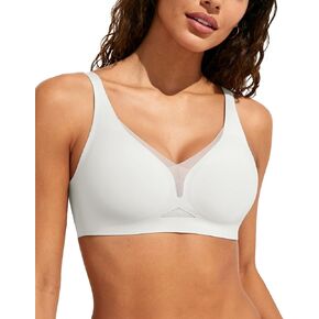 As Fairy Women's Sexy Mesh Wireless Bra - Deep V Seamless Bralettes, Soft Support Breathable Everyday Bras in Kuwait