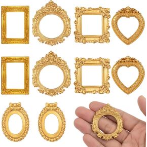 CZFSWT 10Pcs Vintage Mini Frames, Gold Minis Frames, Mini Picture Frames Suitable for DIY Handicraft Enthusiasts, Retro Decoration Enthusiasts in Kuwait