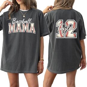 UrbanNEST Custom Baseball Mom Shirts for Women, Personalized Baseball Mom Shirt Sweatshirt Hoodies, Base Ball Mama Gifts in Kuwait