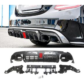 CHIESMA, Rear Diffuser Fit for Mercedes Benz W205 C43 C63 AMG/C63 AMG S/C300/C200/C180 Sedan 4-Door 2015-2021, Carbon Fiber Painted Style ABS 6PC Rear Bumper Diffuser Rear Bumper Set in Kuwait