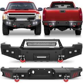 المصد الأمامي ذو العرض الكامل من سيلفرادو، متوافق مع تشيفي سيلفرادو 2500/3500 2011-2014، مصد شاحنة بيك اب أسود محكم لسيلفرادو 2011-2014، مع لوحة ونش وأضواء وحلقات على شكل حرف D in Kuwait