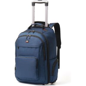 حقيبة ظهر متدحرجة للبالغين، حقيبة ظهر بعجلات للكمبيوتر المحمول مقاس 17.3 بوصة، حقيبة ظهر للسفر بعجلات، حقيبة حمل الأمتعة بعجلات الأعمال وحقيبة كمبيوتر للرجال والنساء باللون الأزرق in Kuwait