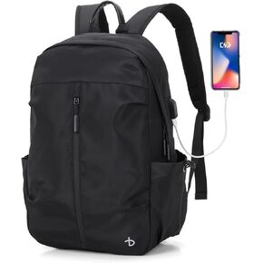 BESMART Black Waterproof Casual Backpack for Men/Women with USB Port&Trolley Sleeve,Lightweight College Backpacks Suitable for 15.6'' Laptop,Work Bag Commute Daypack for Travel/Sport/Outdoor/Hiking in Kuwait