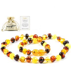 Amber Necklace (Unisex) - Certificated Natural Baltic Amber 13inch. in Kuwait