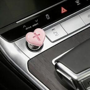 Car Start Button Cover Heart Cross Design, Cute Pink Engine Start Stop Button Protector, Rhinestone Decor Push Ignition Switch Cover, Women Car Accessories Interior Unique Gift in Saudi Arabia