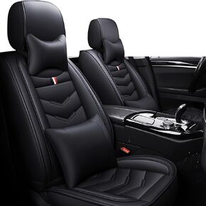 أغطية مقاعد السيارة 8 مقاعد لسيارة جي إم سي أكاديا 2007-2025، أغطية وسائد جلدية متينة مقاومة للماء، واقي مقعد بتغطية كاملة قابلة للتنفس (قياسي، أسود وأحمر) in Kuwait